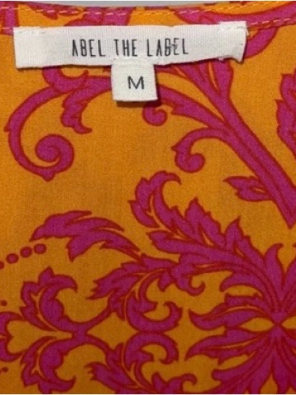 Anthropologie Abel the label Orange and Pink Floral Midi Dress. Size M. - Picture 5 of 8